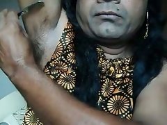 Indian girl shaving armpits hair by strai