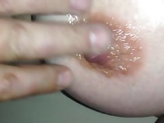 Oiling up the wifes dds and pussy