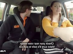 Fat student gave in car to driving instructor